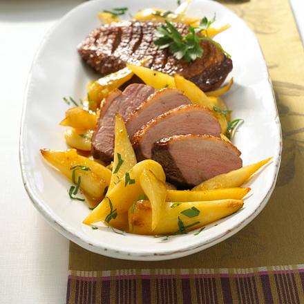Glasierte Rübchen mit Entenbrust Rezept Glasierte Rübchen mit Entenbrust Rezept