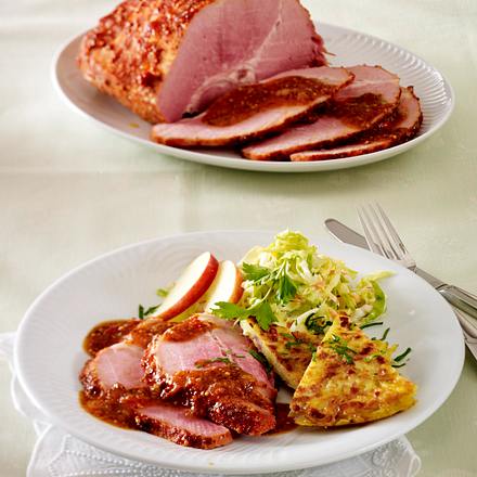 Glasierter Schinkenbraten zu Spitzkohlsalat Rezept Glasierter Schinkenbraten zu Spitzkohlsalat Rezept
