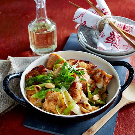 Glasiertes Huhn in Hoisin-Soße aus dem Wok Rezept Glasiertes Huhn in Hoisin-Soße aus dem Wok Rezept