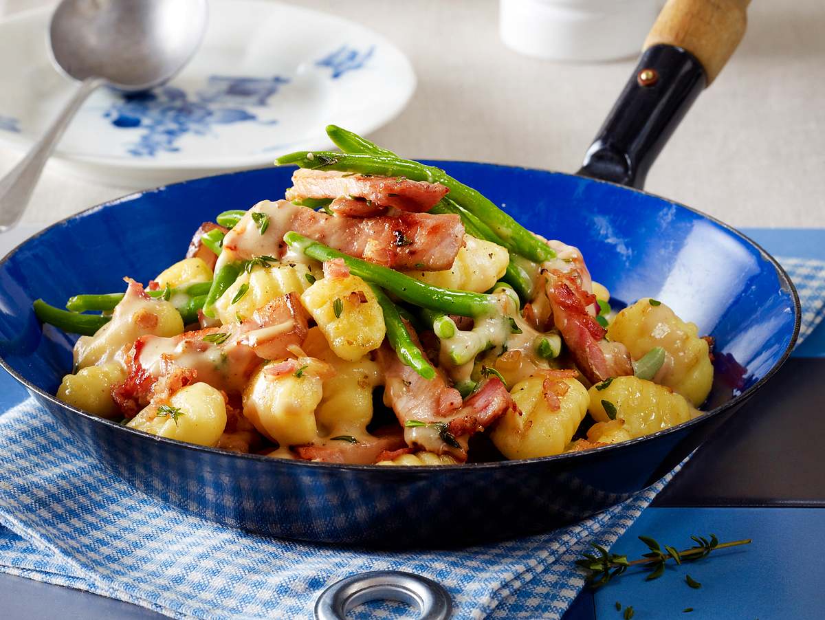 Gnocchipfanne mit Kasseler und grünen Bohnen Rezept