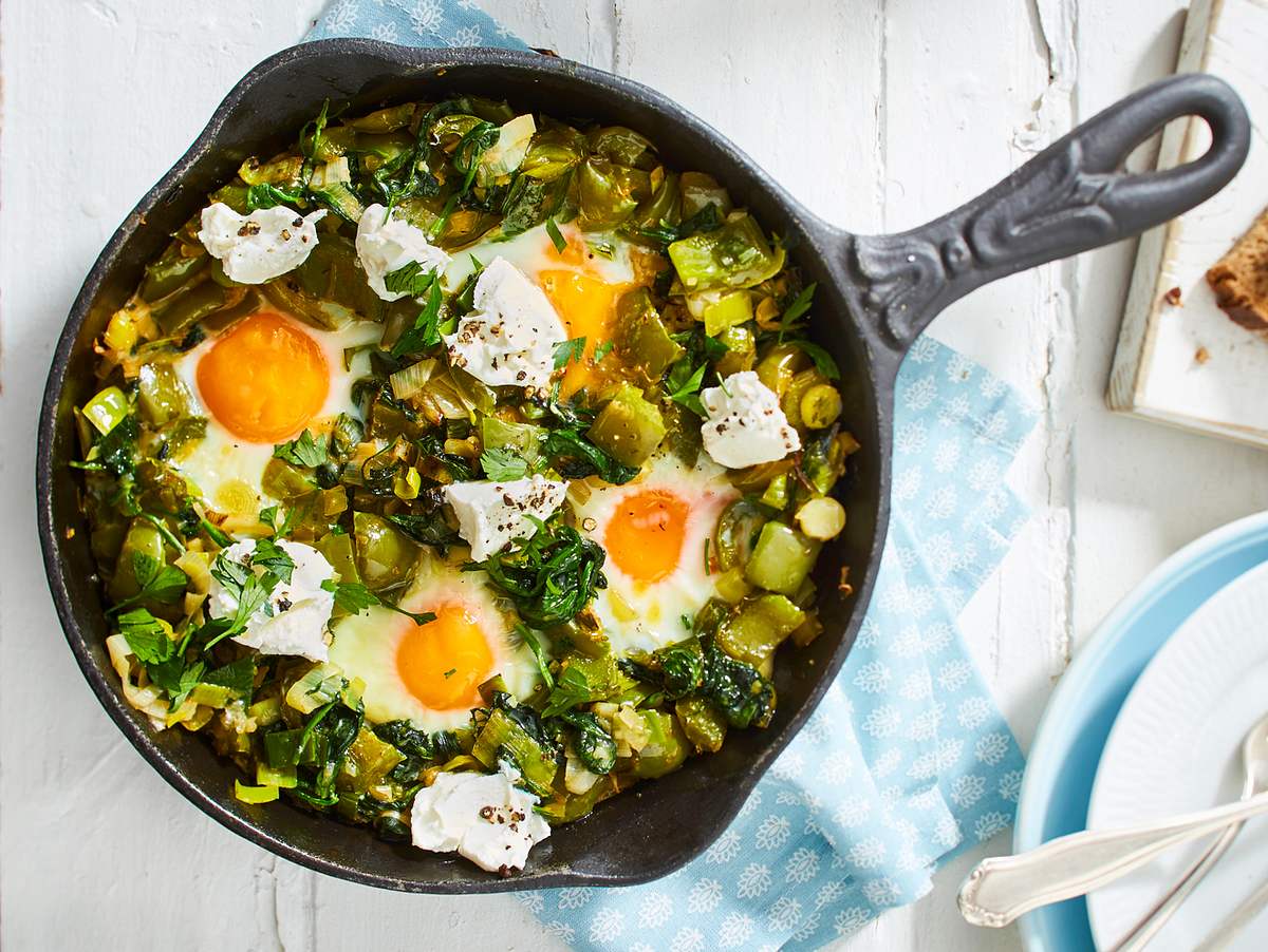 Go-green-Shakshuka trifft Ziegenkäse Rezept