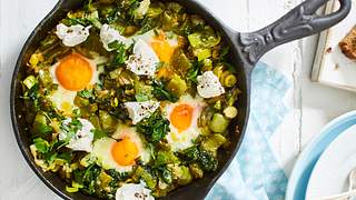 Go-green-Shakshuka trifft Ziegenkäse Rezept - Foto: House of Food / Bauer Food Experts KG