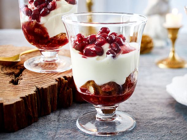 Granatapfel-Tiramisu mit Cantuccini Rezept Granatapfel-Tiramisu mit Cantuccini Rezept