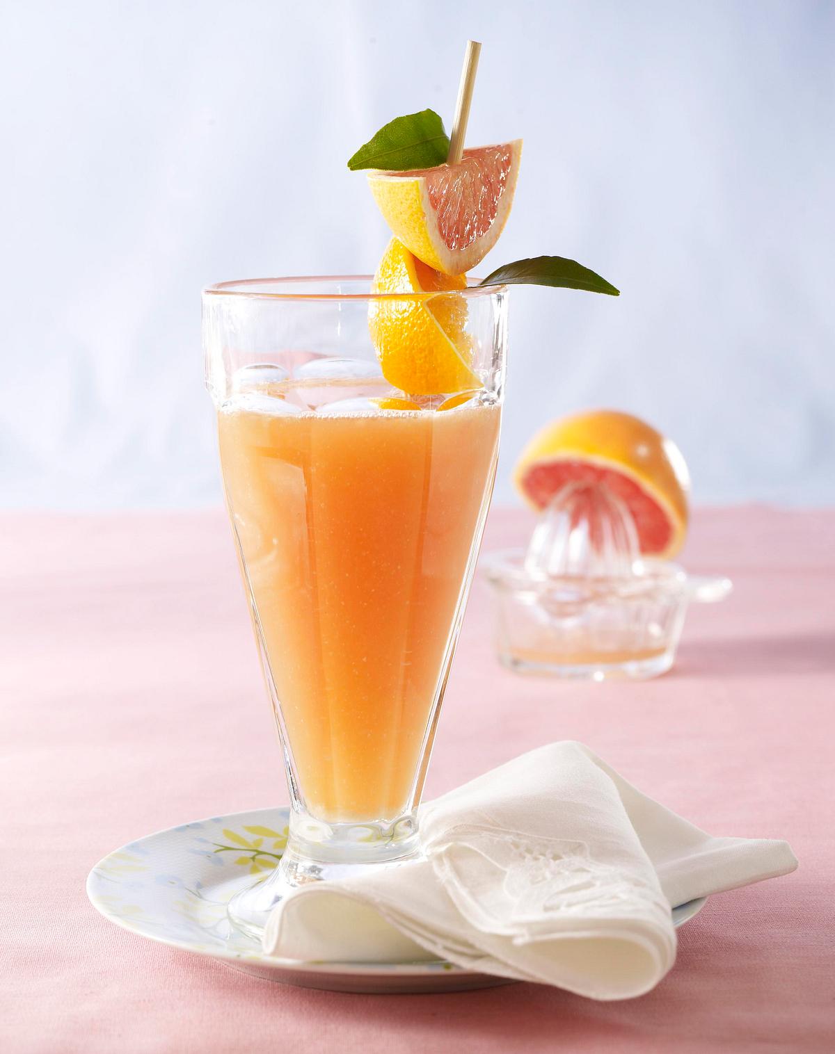 Grapefruit-Orangendrink mit Schmelzflocken Rezept