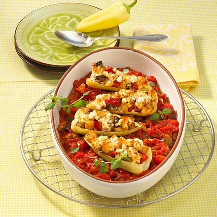 Gratinierte gefüllte Paprikaschoten Rezept Gratinierte gefüllte Paprikaschoten Rezept