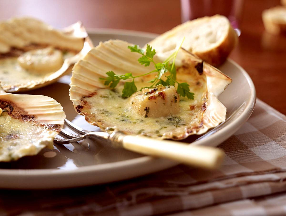 Gratinierte Jakobsmuscheln Rezept