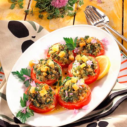 Gratinierte Kräutertomaten Rezept Gratinierte Kräutertomaten Rezept