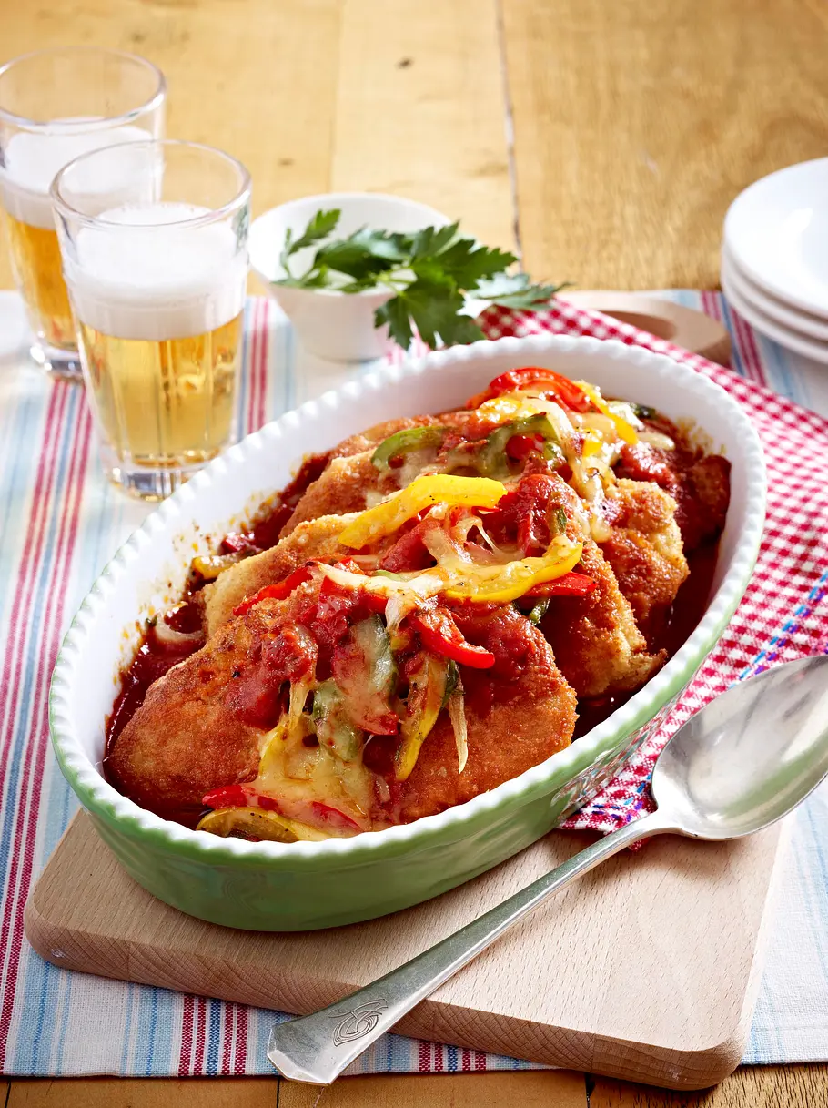 Gratinierte Paprikaschnitzel Rezept Gratinierte Paprikaschnitzel Rezept