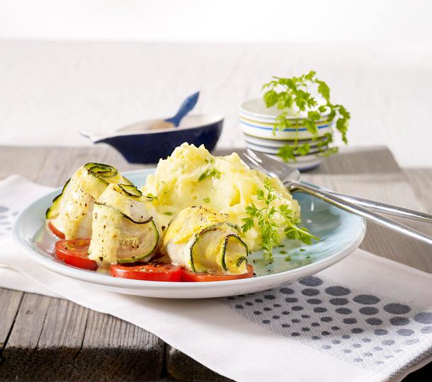 Gratinierte Schollenröllchen Rezept Gratinierte Schollenröllchen Rezept