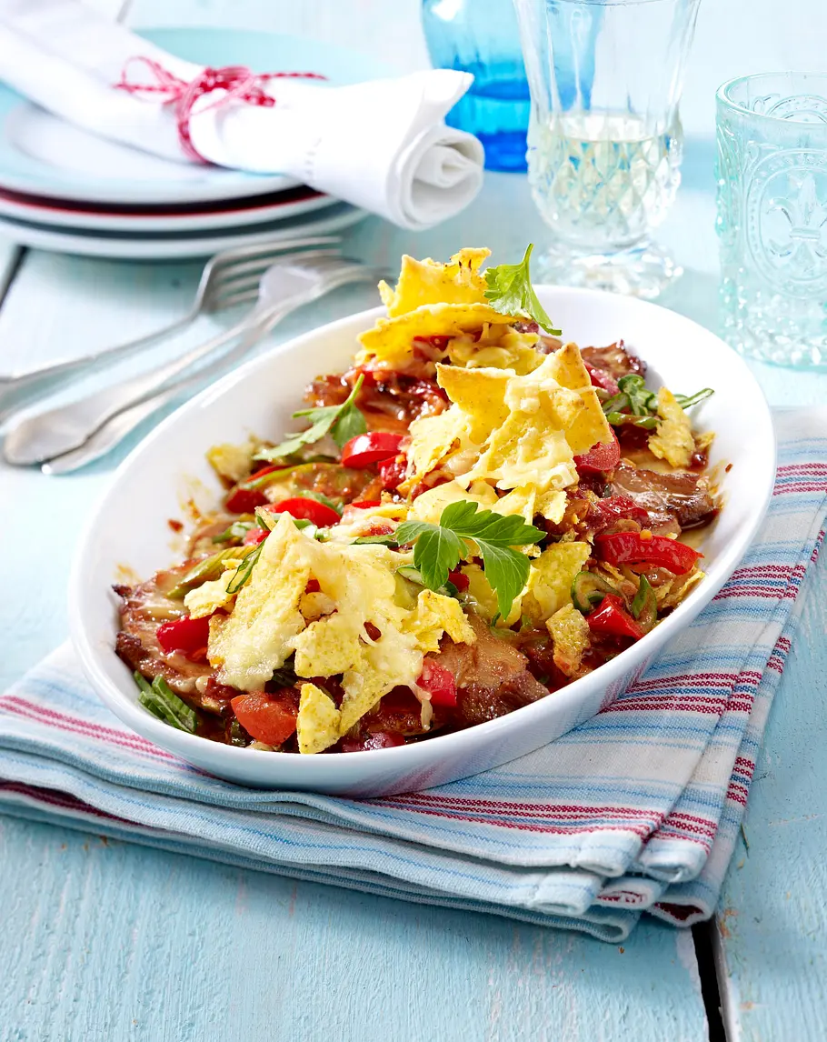 Gratinierte Taco-Schnitzel Rezept Gratinierte Taco-Schnitzel Rezept