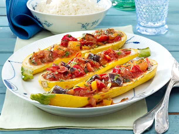 Gratinierte Zucchini mit Ratatouille Rezept