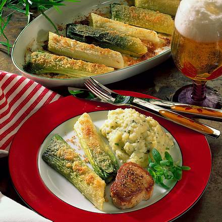 Gratinierter Porree zu Filet Rezept Gratinierter Porree zu Filet Rezept