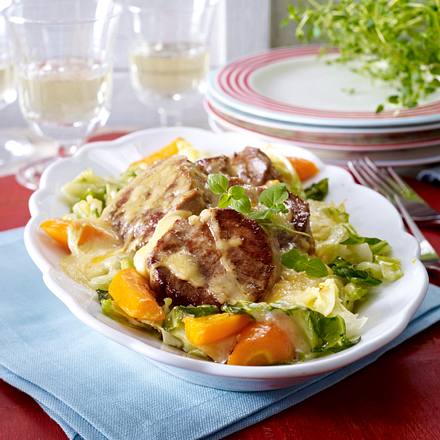 Gratiniertes Filet auf Wintergemüse Rezept Gratiniertes Filet auf Wintergemüse Rezept