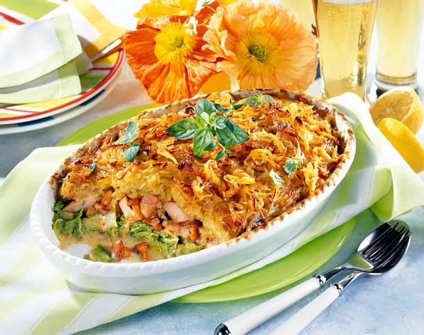 Gratiniertes Kasseler-Geschnetzeltes Rezept Gratiniertes Kasseler-Geschnetzeltes Rezept