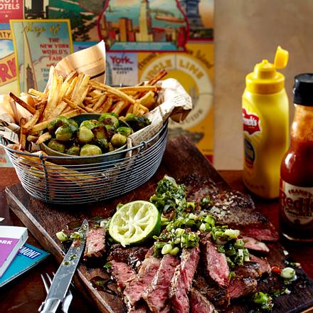 Great Steak mit Chimichurri und Rosenkohl Rezept Great Steak mit Chimichurri und Rosenkohl Rezept
