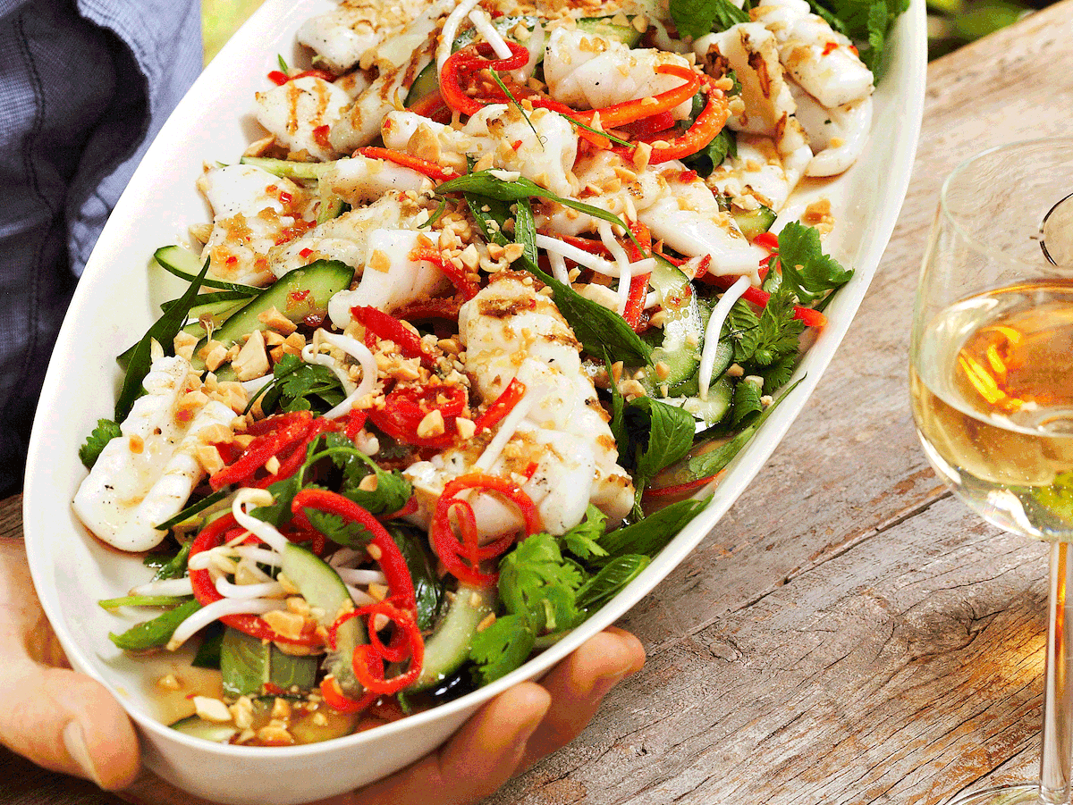 Green Seafood Salad im Thai-style Rezept