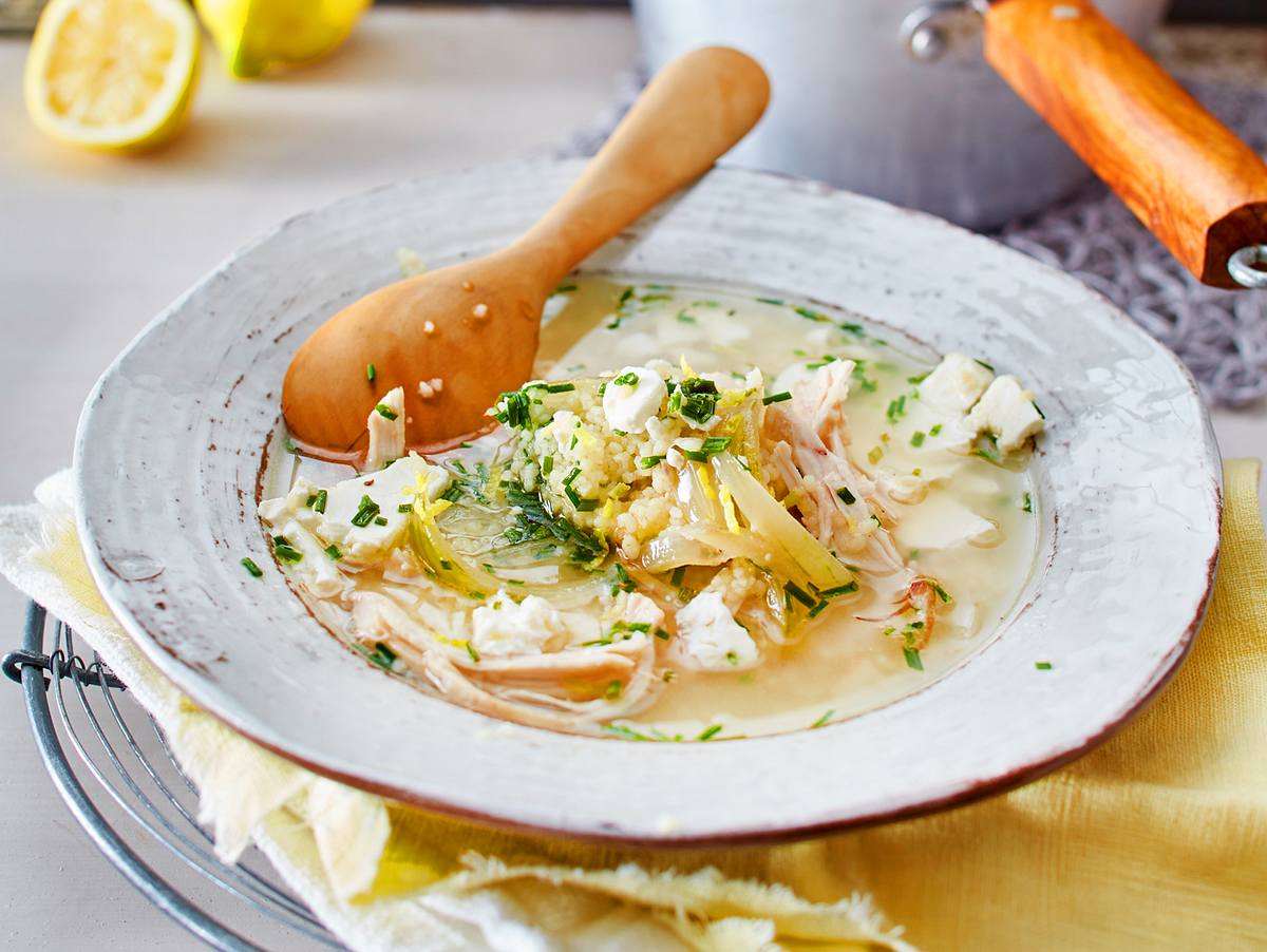 Griechische Zitronensuppe mit Hähnchen Rezept