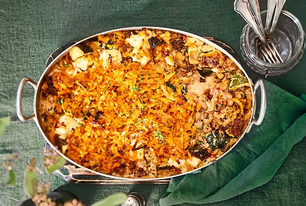 Griechischer Bauernauflauf mit Käse-Crisp Rezept