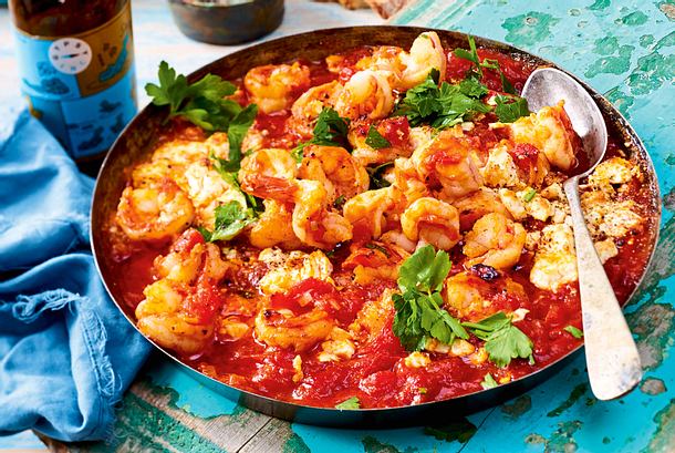 Griechisches Garnelen-Saganaki Rezept Griechisches Garnelen-Saganaki Rezept