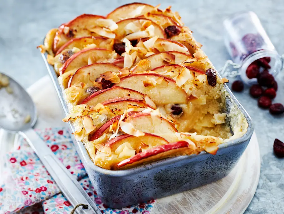 Grießauflauf mit Apfel und Kokos Rezept Grießauflauf mit Apfel und Kokos Rezept