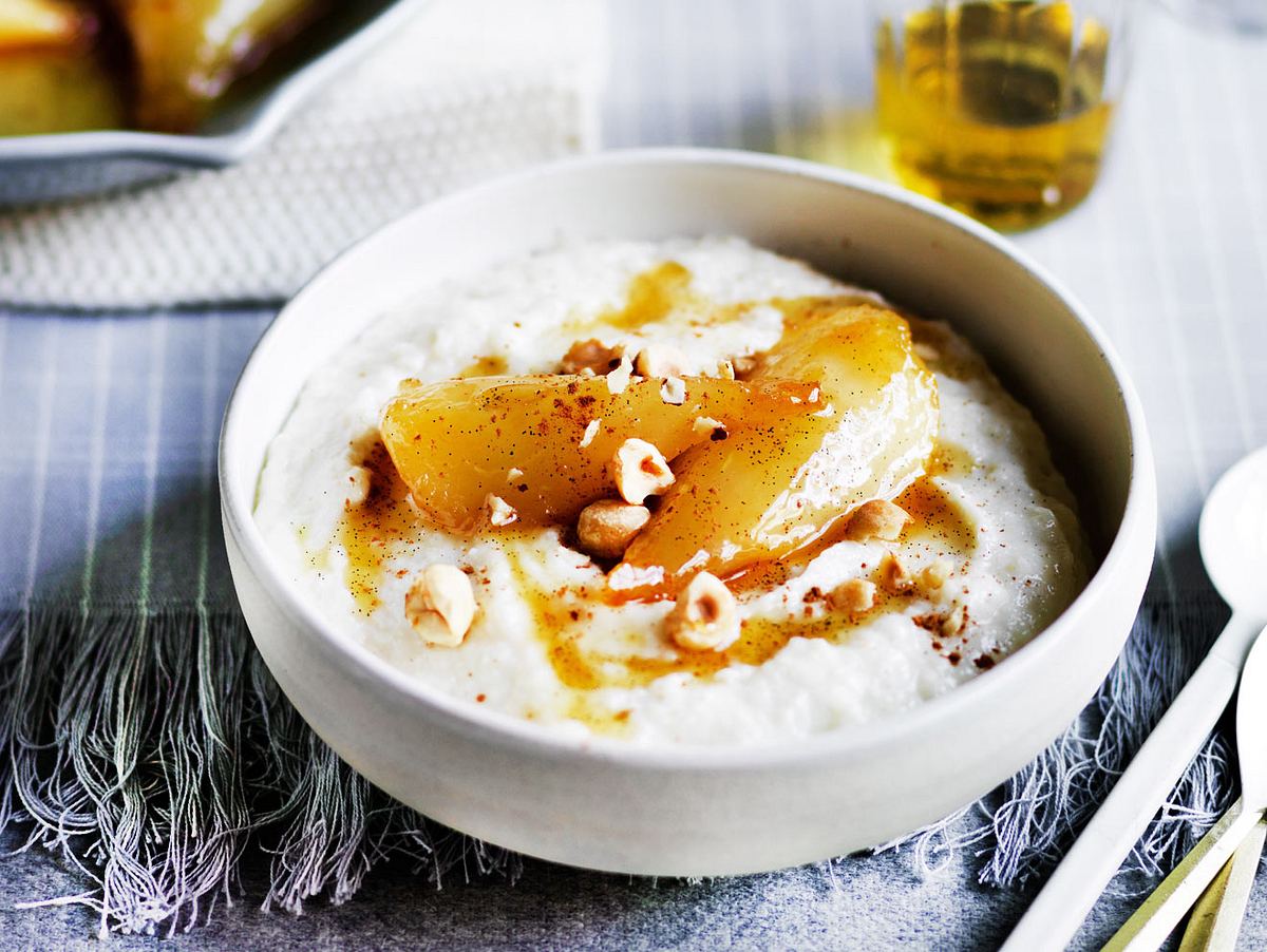 Grießflammeri mit karamellisierten Birnen Rezept