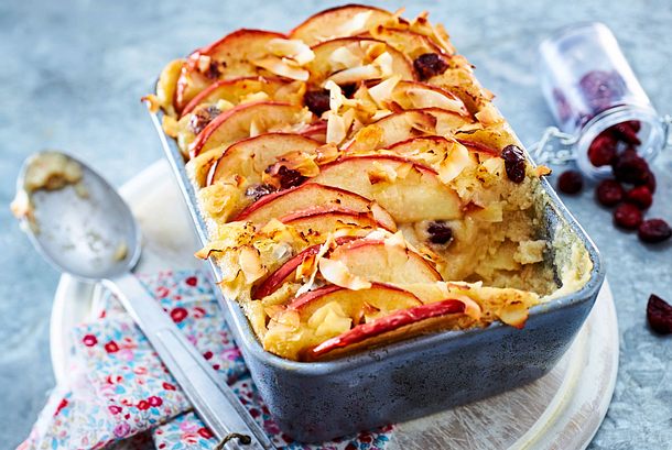 Grießauflauf mit Apfel und Kokos Rezept Grießauflauf mit Apfel und Kokos Rezept