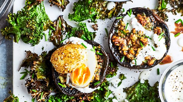 Grilled Portobello mit Dukkah-Eiern Rezept - Foto: House of Food / Bauer Food Experts KG