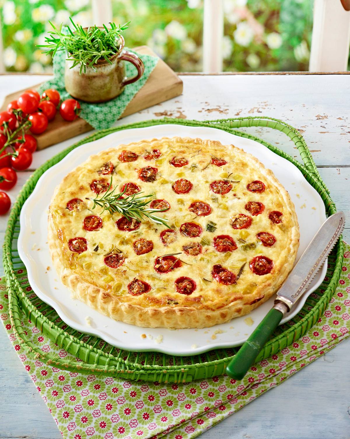 Grilltomaten-Cheddar-Tarte Rezept