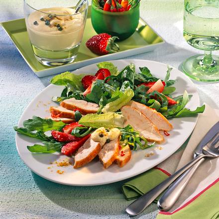 Grüner Salat mit Chili-Hähnchen Rezept Grüner Salat mit Chili-Hähnchen Rezept