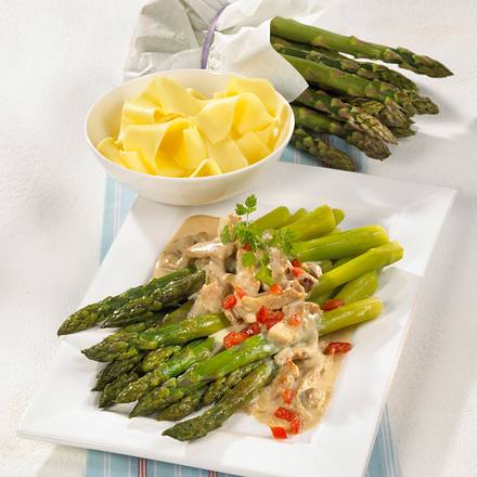 Grüner Spargel mit Schweine-Geschnetzeltem Rezept Grüner Spargel mit Schweine-Geschnetzeltem Rezept