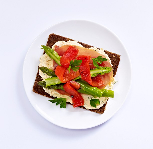 Grüner Spargel-Sandwich mit Schinken Rezept Grüner Spargel-Sandwich mit Schinken Rezept