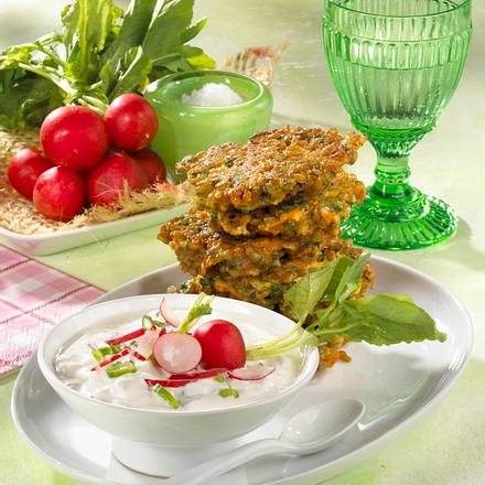 Grünkern-Bratling mit Radieschen-Dipp Rezept