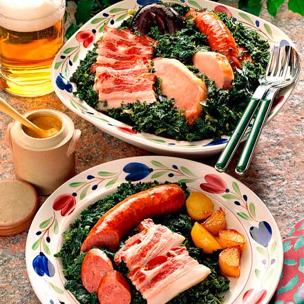Grünkohl mit Pinkel Rezept Grünkohl mit Pinkel Rezept