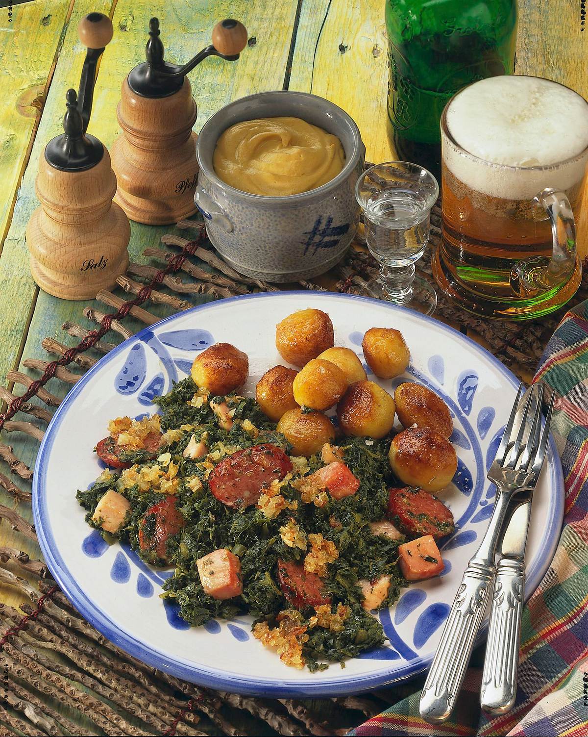 Grünkohl mit Kasseler und Cabanossi Rezept