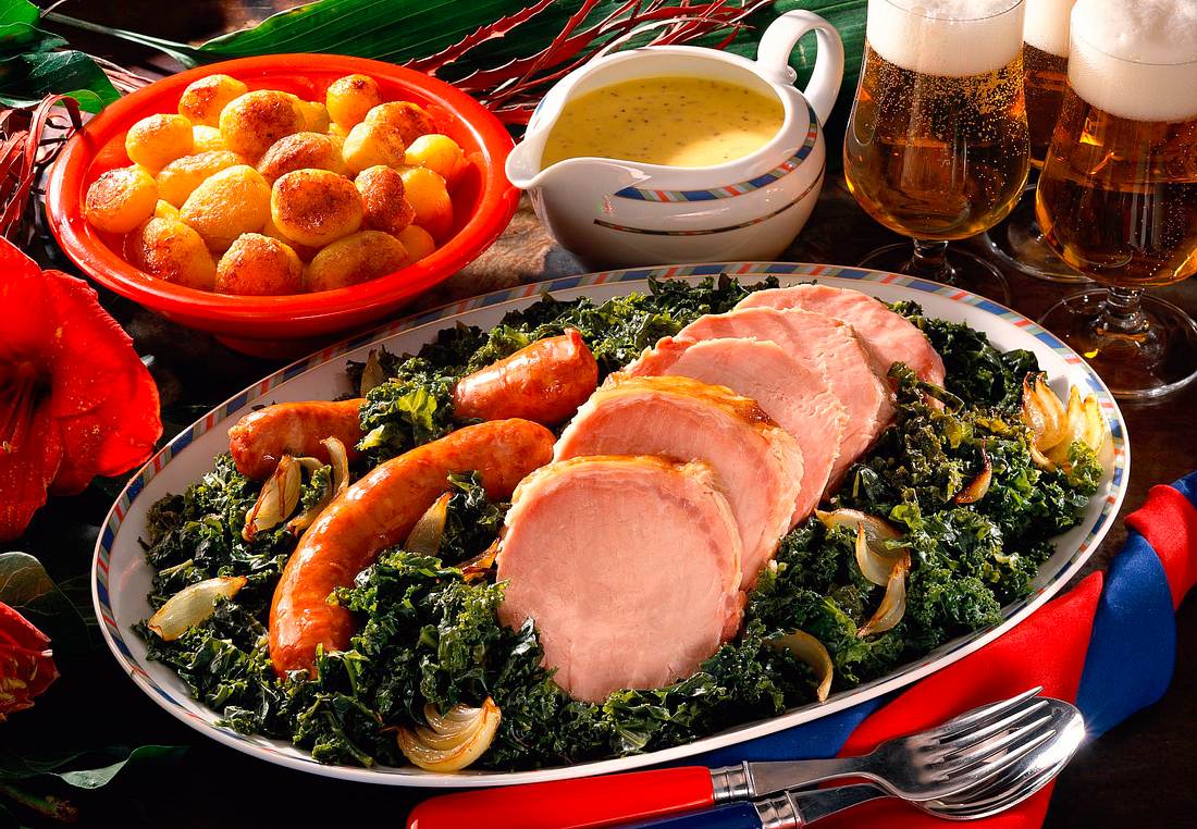 Grünkohlplatte mit Kassler und Mettenden Rezept LECKER Grünkohlplatte mit Kassler und Mettenden Rezept LECKER