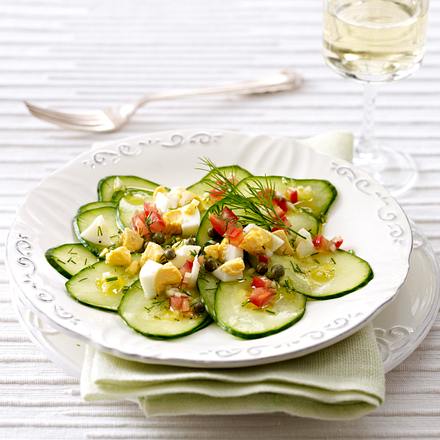 Gurken-Ei-Carpaccio Rezept Gurken-Ei-Carpaccio Rezept