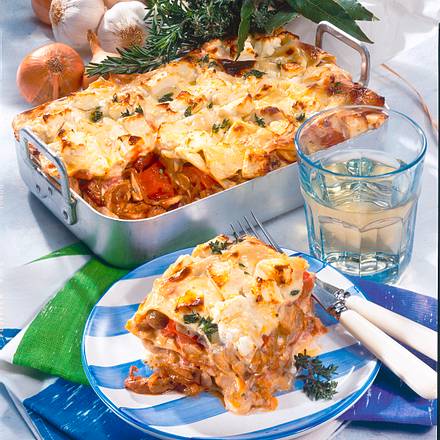 Gyros-Lasagne mit Schafskäse Rezept Gyros-Lasagne mit Schafskäse Rezept