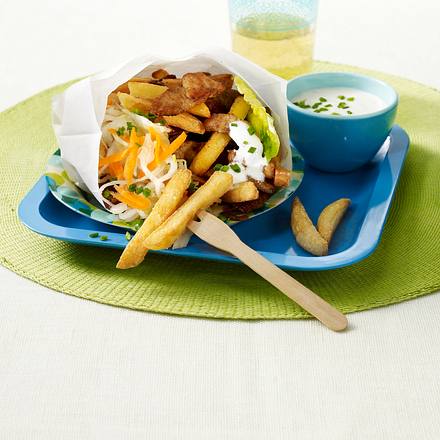 Gyros mit Pommes in Dönertüte Rezept