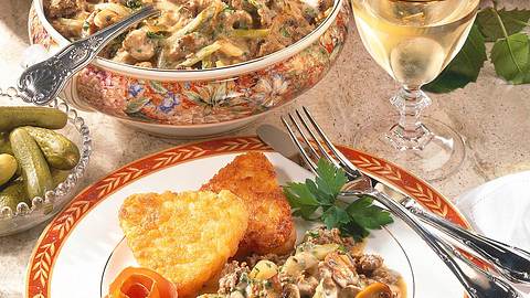 Hack-Stroganoff mit Rösti-Ecken (Diabetiker) Rezept - Foto: Maass