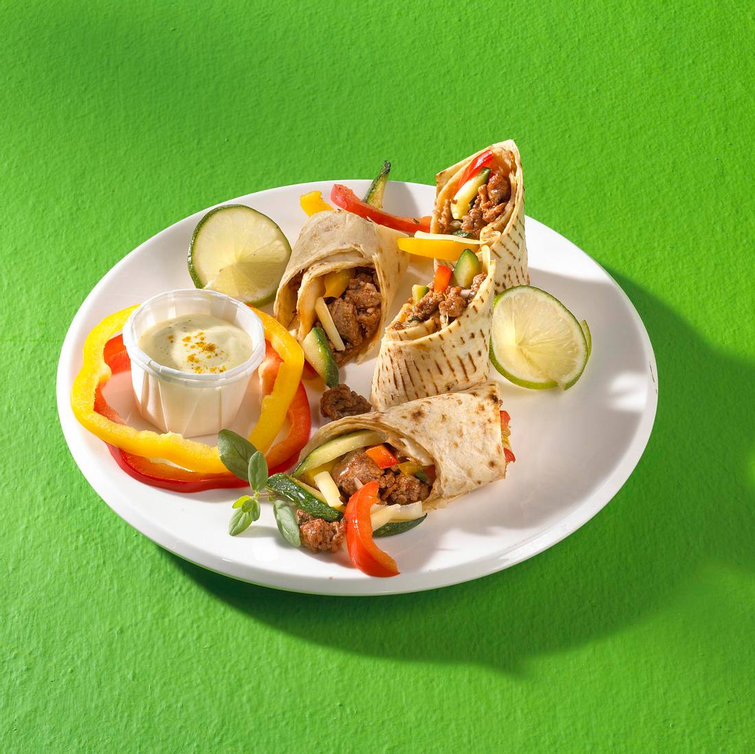HackZucchiniWrap mit Currydip Rezept LECKER