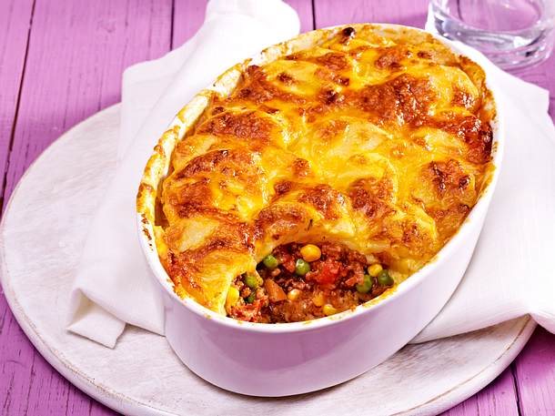 Hackauflauf mit Kartoffelkruste Rezept
