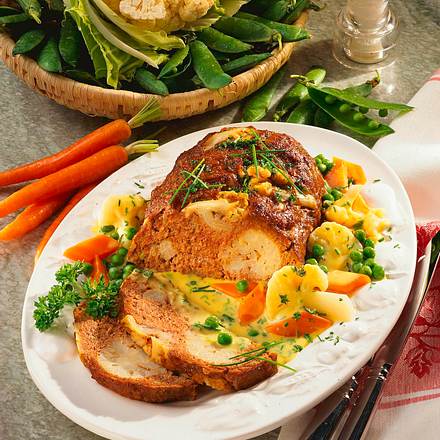Hackbraten gefüllt mit Blumenkohl Rezept
