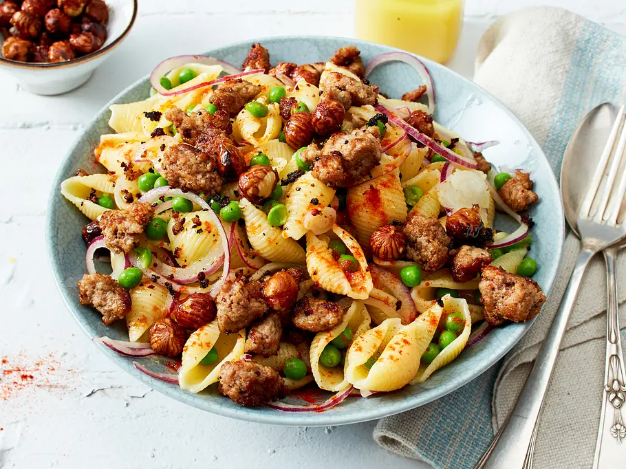 Hackfleisch-Nudelsalat