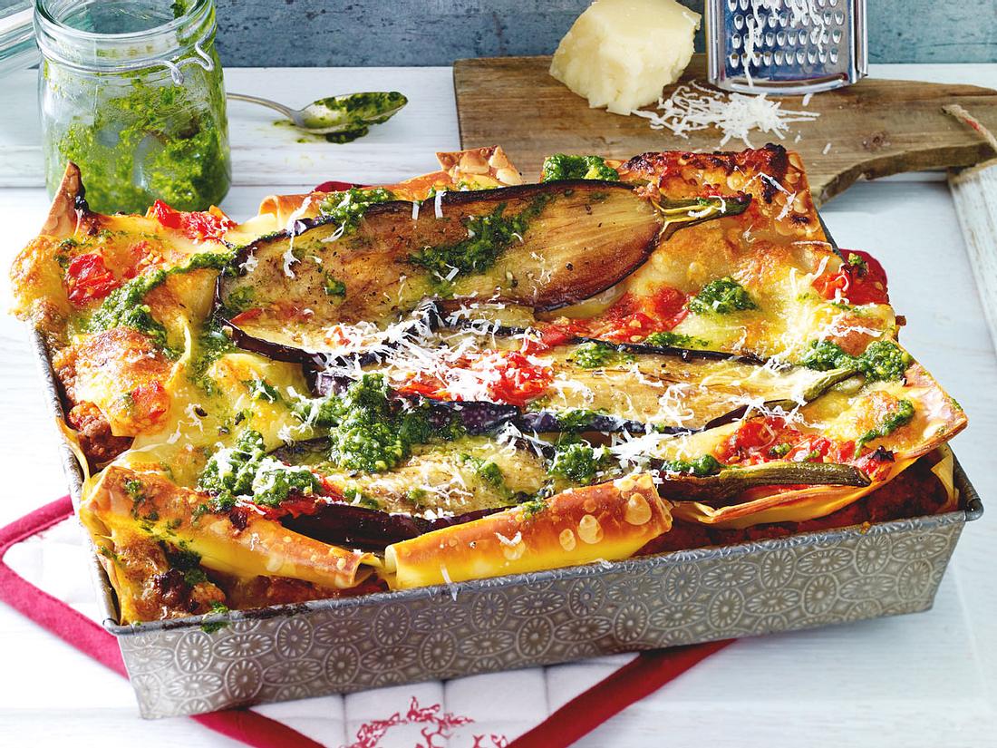 Hacklasagne mit Auberginen