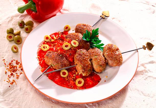 Hackröllchen am Spieß Rezept Hackröllchen am Spieß Rezept