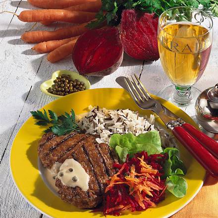 Hacksteak Mit Rote Bete Rohkost Rezept Lecker