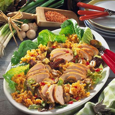Hähnchen auf Linsensalat Rezept Hähnchen auf Linsensalat Rezept