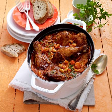 Hähnchen-Bohnen-Cassoulet Rezept Hähnchen-Bohnen-Cassoulet Rezept