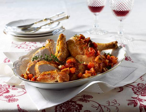 Hähnchen im Topf Soumaroff (Poulet en Cocotte Soumaroff) Rezept Hähnchen im Topf Soumaroff (Poulet en Cocotte Soumaroff) Rezept