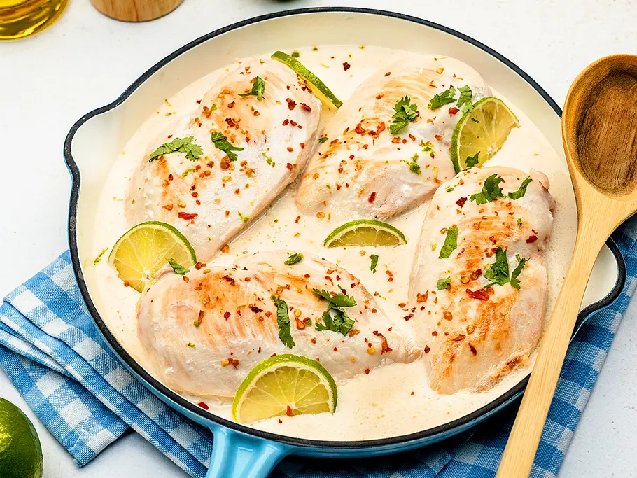Hähnchen in Kokos-Limetten-Soße Rezept Hähnchen in Kokos-Limetten-Soße Rezept